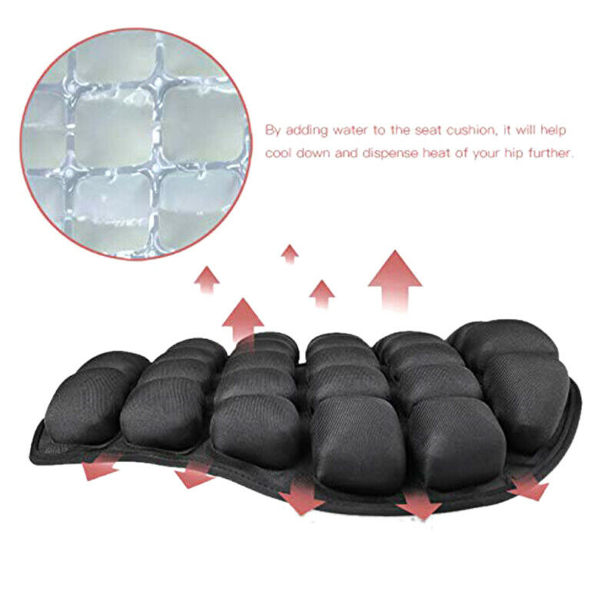 Motorcycle-Air-Seat-Cushion-Pressure-Relief-Ride-Cover-Black-For-Harley-1683005
