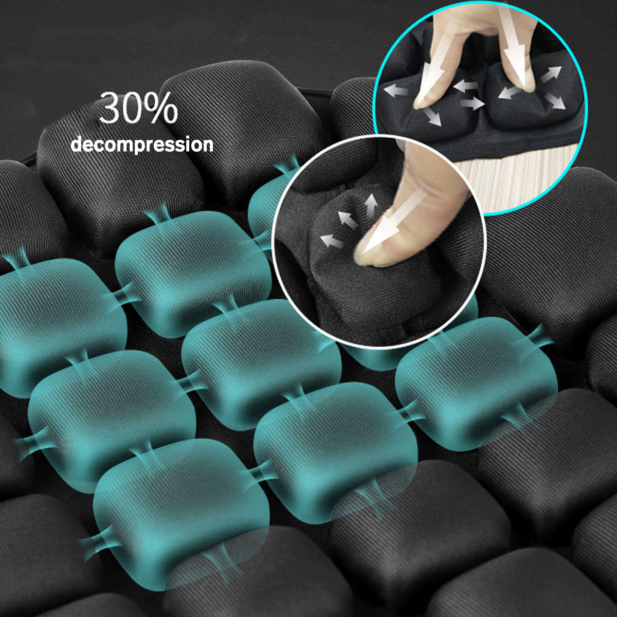 Motorcycle-Air-Seat-Cushion-Pressure-Relief-Ride-Cover-Black-For-Harley-1683005