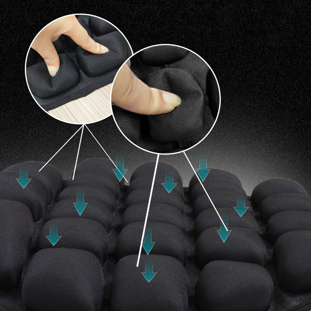 Motorcycle-Air-Seat-Cushion-Pressure-Relief-Ride-Cover-Black-For-Harley-1683005