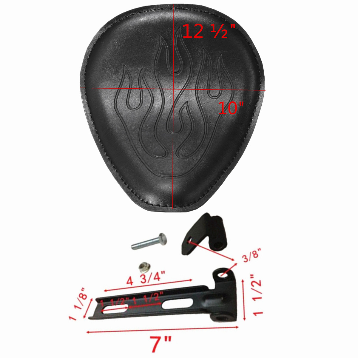 Motorcycle-Leather-Solo-Seat-With-Mount-Spring-Bracket-Flame-Pattern-For-Harley-1140569