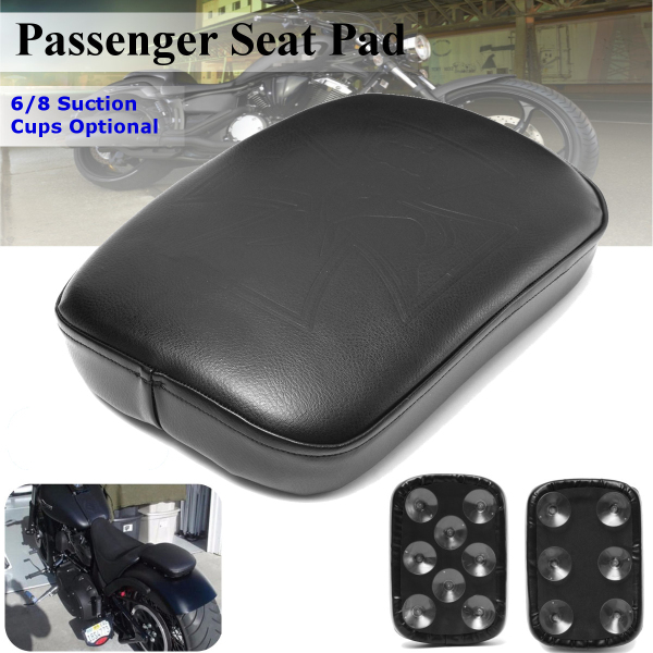 Motorcycle-Rear-Passenger-Pillion-Seat-Pad-Rectangle-68-Suction-Cups-For-Harley-1201646