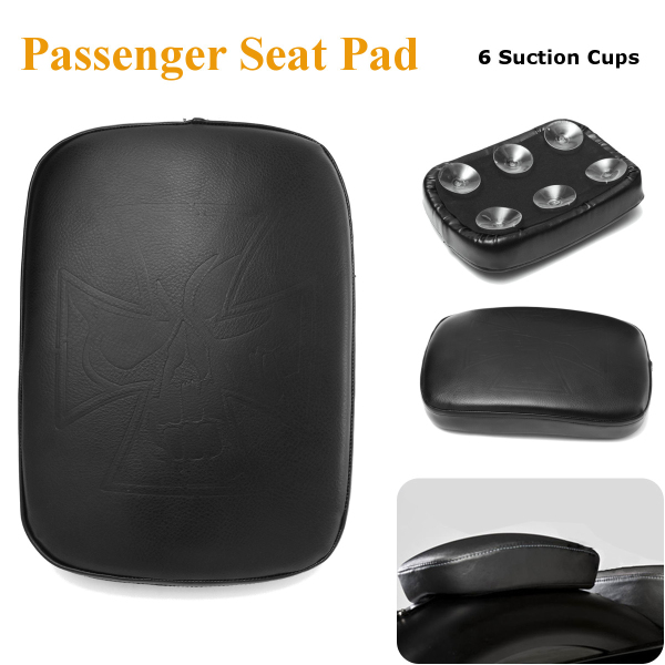 Motorcycle-Rear-Passenger-Pillion-Seat-Pad-Rectangle-68-Suction-Cups-For-Harley-1201646