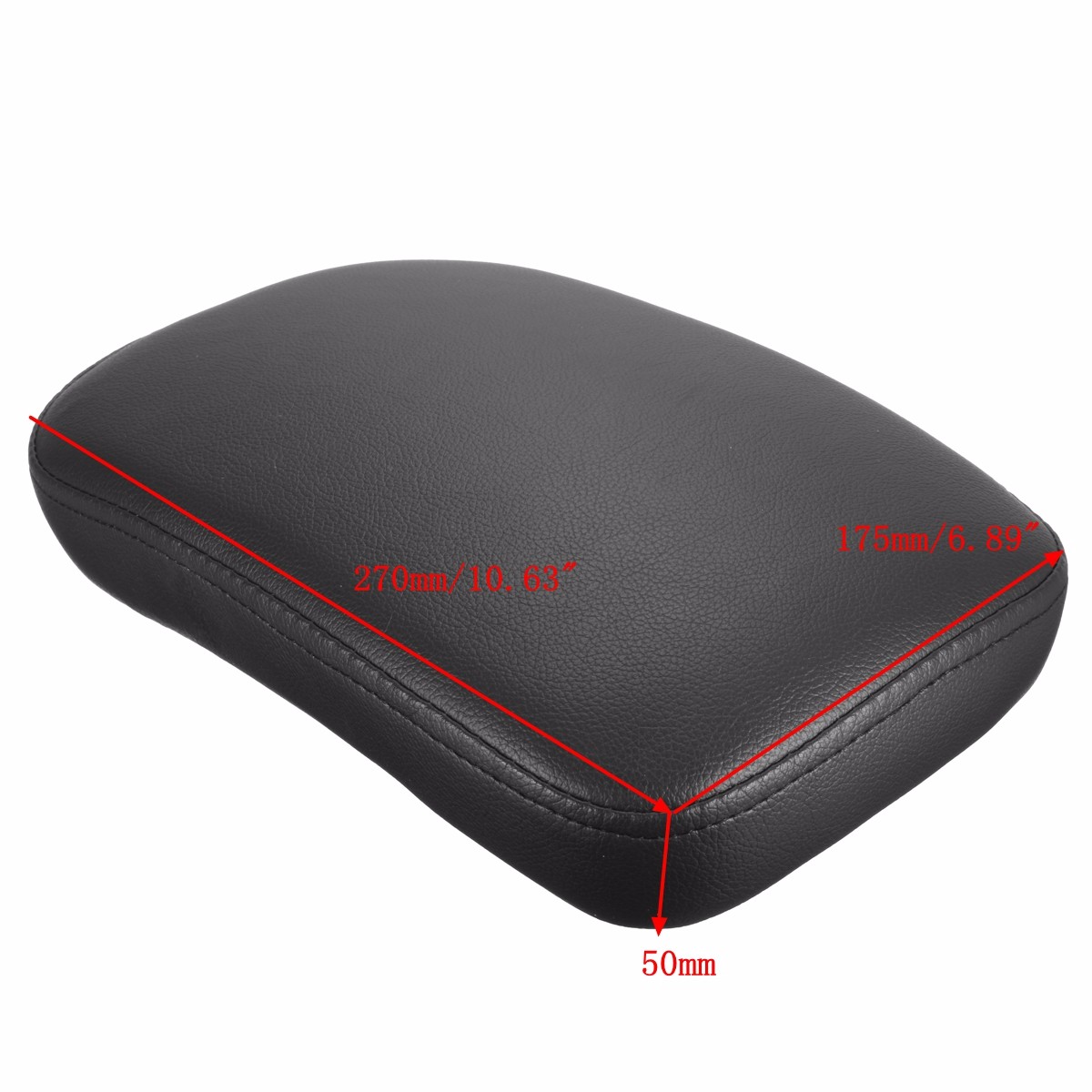 Motorcycle-Rear-Pillion-Rectangular-Seat-Pad-68-Suction-Cup-Black-For-Harley-Cruiser-Custom-1124154