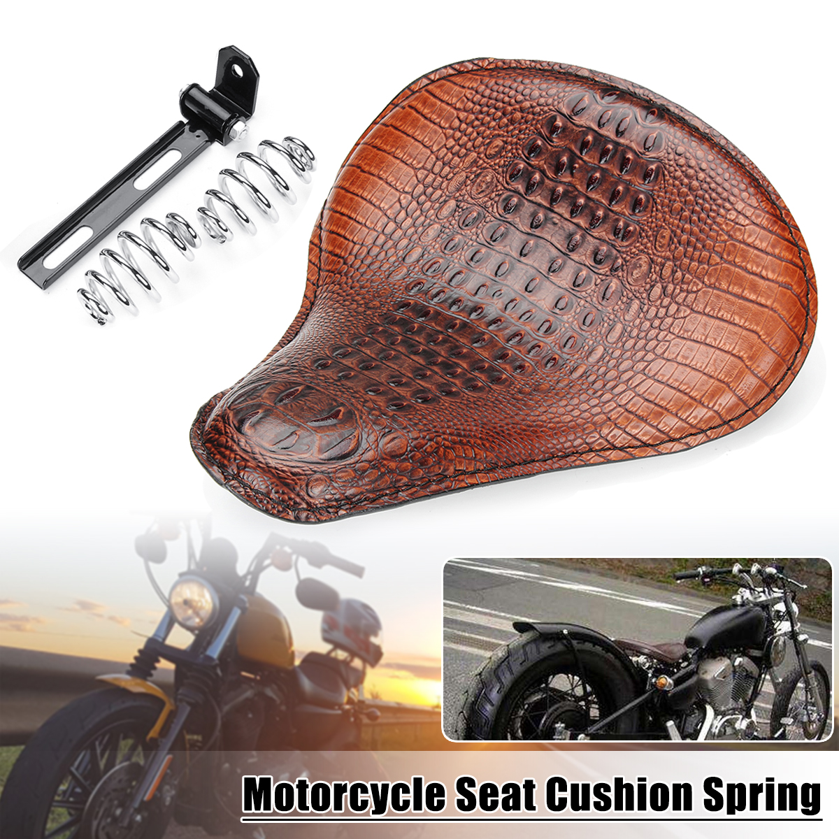 Motorcycle-Solo-Seat-Cushion-With-Spring-For-Yamaha-V-Star-1100-Harley-Bobber-1314238