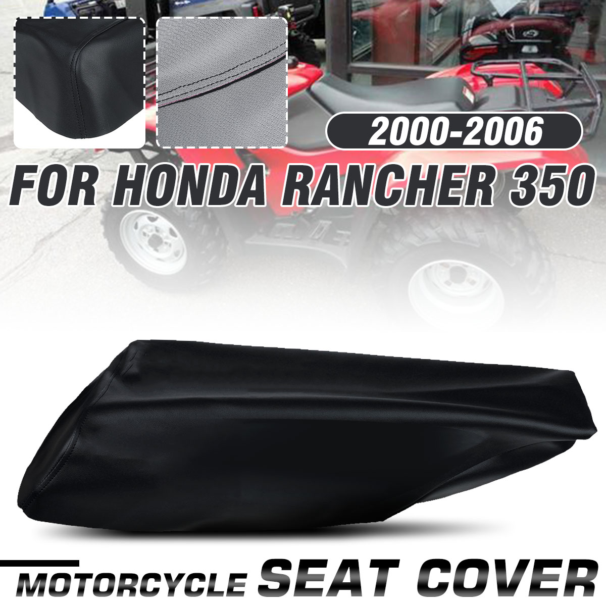 PU-Leather-Motorcycle-ATV-Seat-Cover-Replace-Black-For-Honda-Rancher-350-2000-2006-1812699