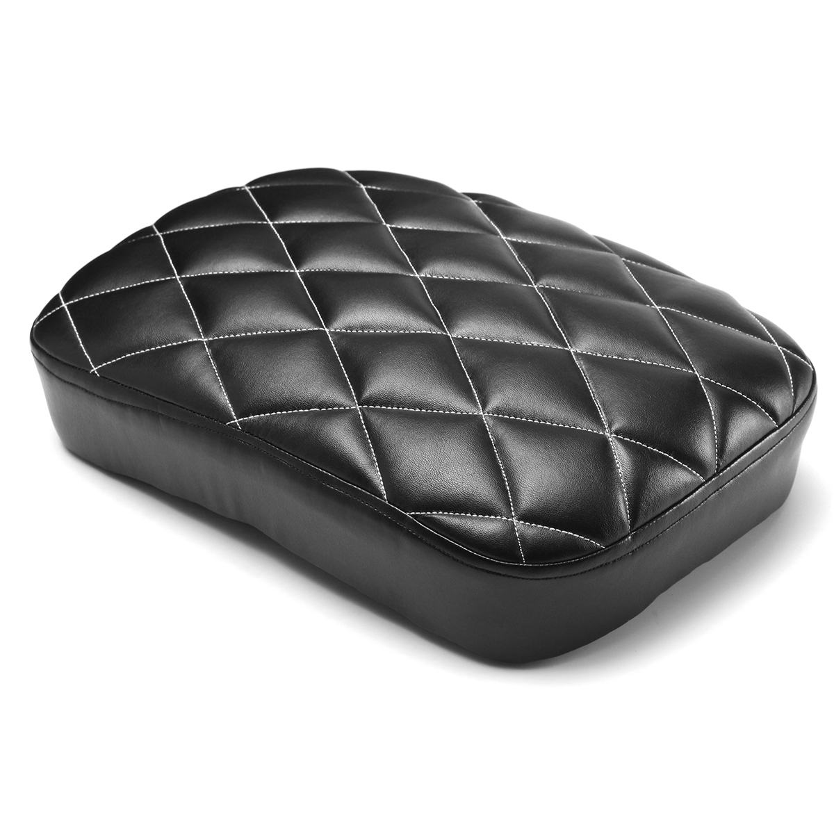 Rear-Passenger-Pillion-Leather-Seat-Pad-6Suction-8-Suction-Cup-For-Harley-Softail-Dyna-1214899