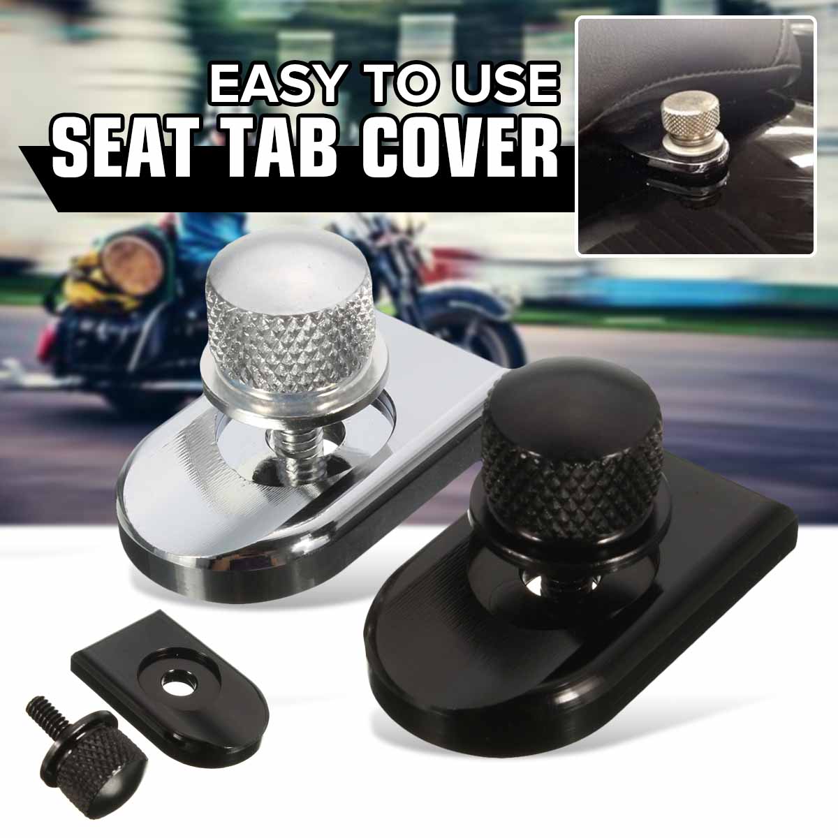 Seat-Bolt-Tab-Screw-Mounting-Knob-Cover-For-Harley-Softail-Streetbob-Road-King-1092398
