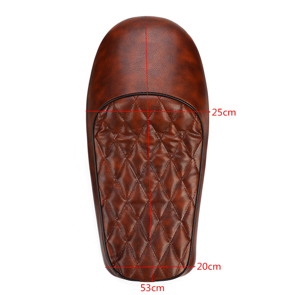 Universal-Motorcycle-Hump-Saddle-Cafe-Racer-Vintage-Tracker-Cushion-Seat-Brown-1267960