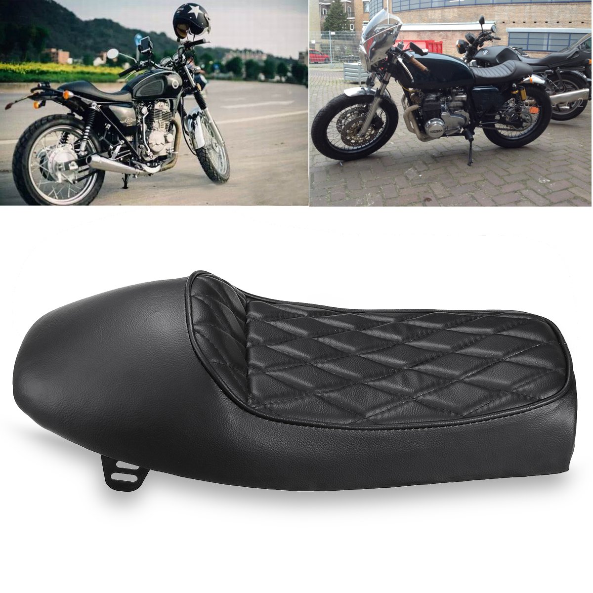 Vintage-Hump-Saddle-Cafe-Racer-Seat-Motorcycle-Custom-Black-Universal-For-Honda-1114849