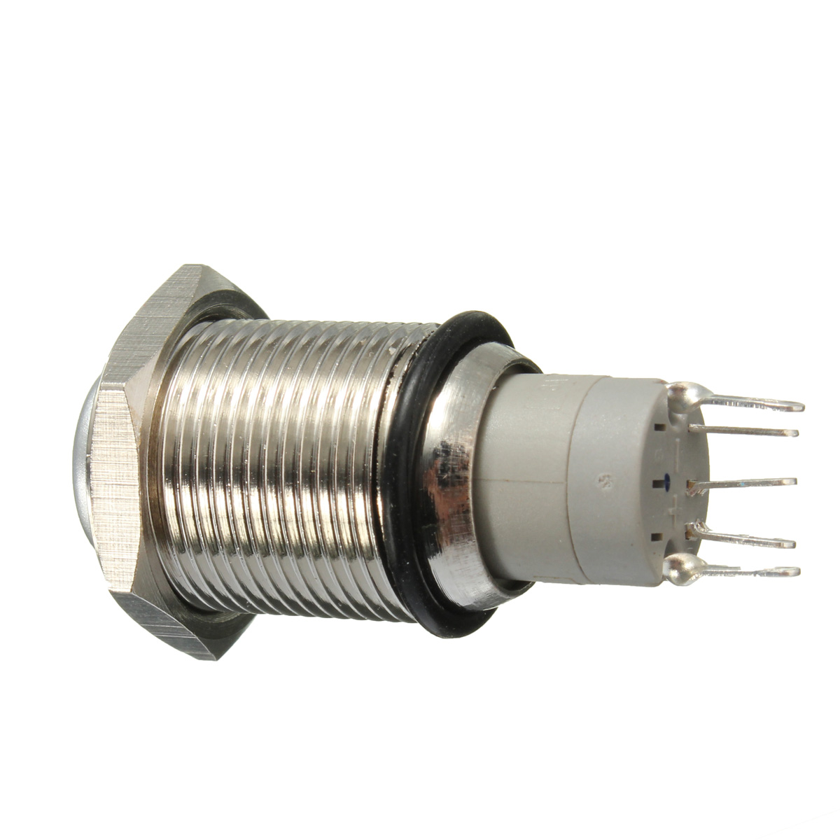 12V-16mm-Waterproof-Momentary-Horn-Metal-Push-Button-Switch-Blue-LED-Lighted-978067