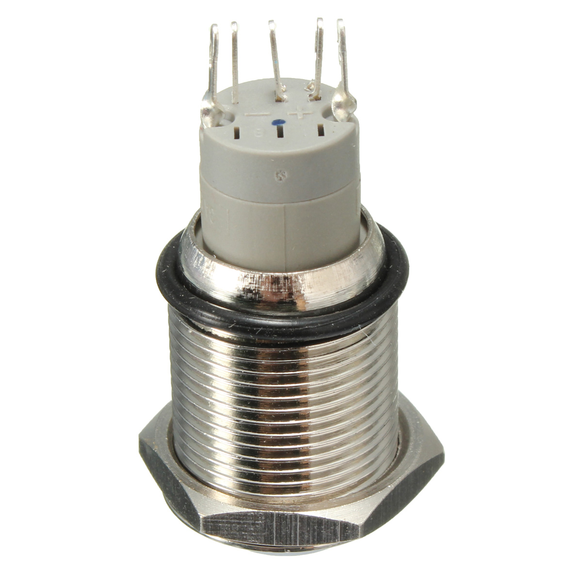 12V-16mm-Waterproof-Momentary-Horn-Metal-Push-Button-Switch-Blue-LED-Lighted-978067