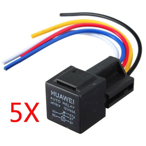 12V-30-40-Amp-Car-5-Wire-Terminal-Relay-Socket-Harness-Wiring-914898