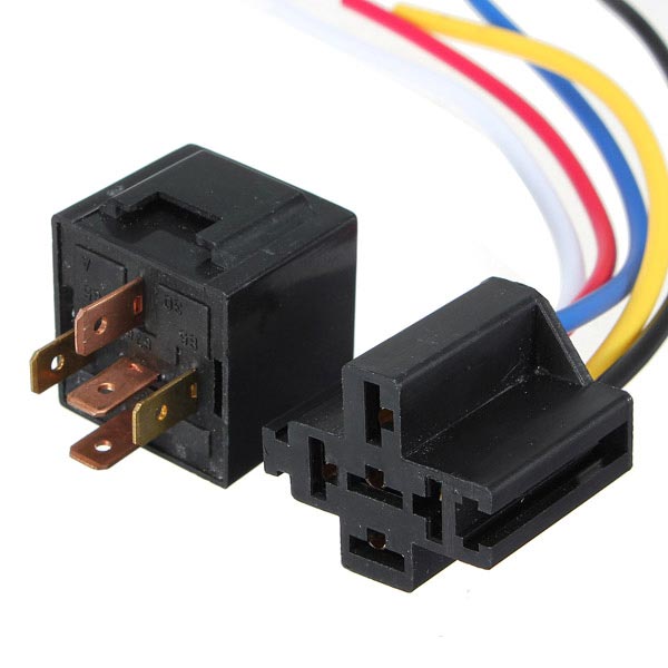 12V-30-40-Amp-Car-5-Wire-Terminal-Relay-Socket-Harness-Wiring-914898