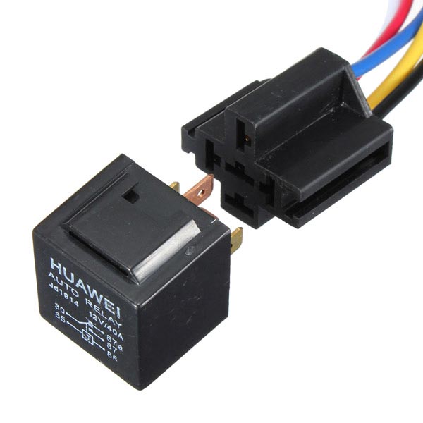 12V-30-40-Amp-Car-5-Wire-Terminal-Relay-Socket-Harness-Wiring-914898