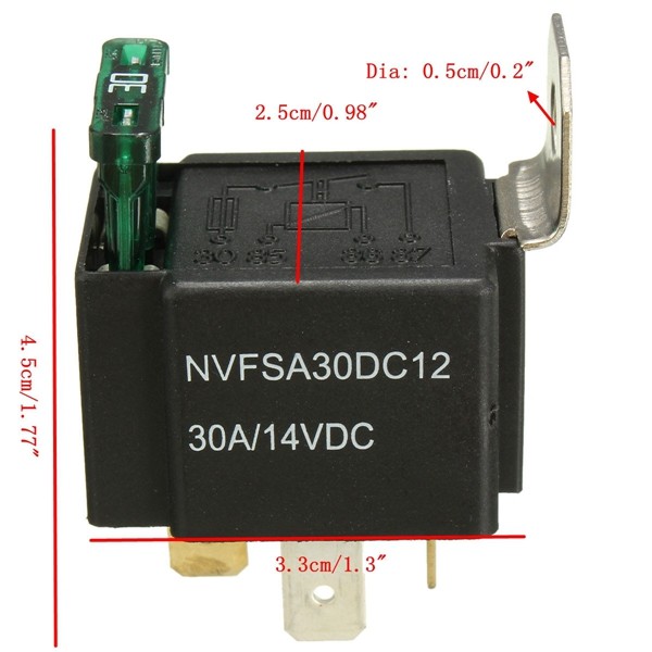 12V-30A-Car-4-Pin-Relay-Normally-Open-Contacts-Fused-OnOff-With-Metal-Bracket-1004481