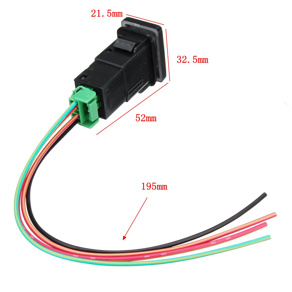 12V-Car-LED-Push-Switch-On-Off-With-Connector-Wires-GreenRed-Lighting-For-Toyota-Prado-RV4-Hilux-Lan-1674371