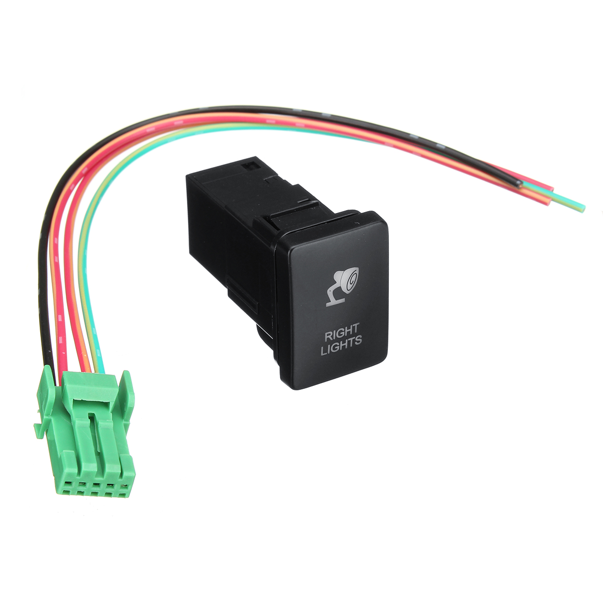 12V-Car-LED-Push-Switch-On-Off-With-Connector-Wires-GreenRed-Lighting-For-Toyota-Prado-RV4-Hilux-Lan-1674371