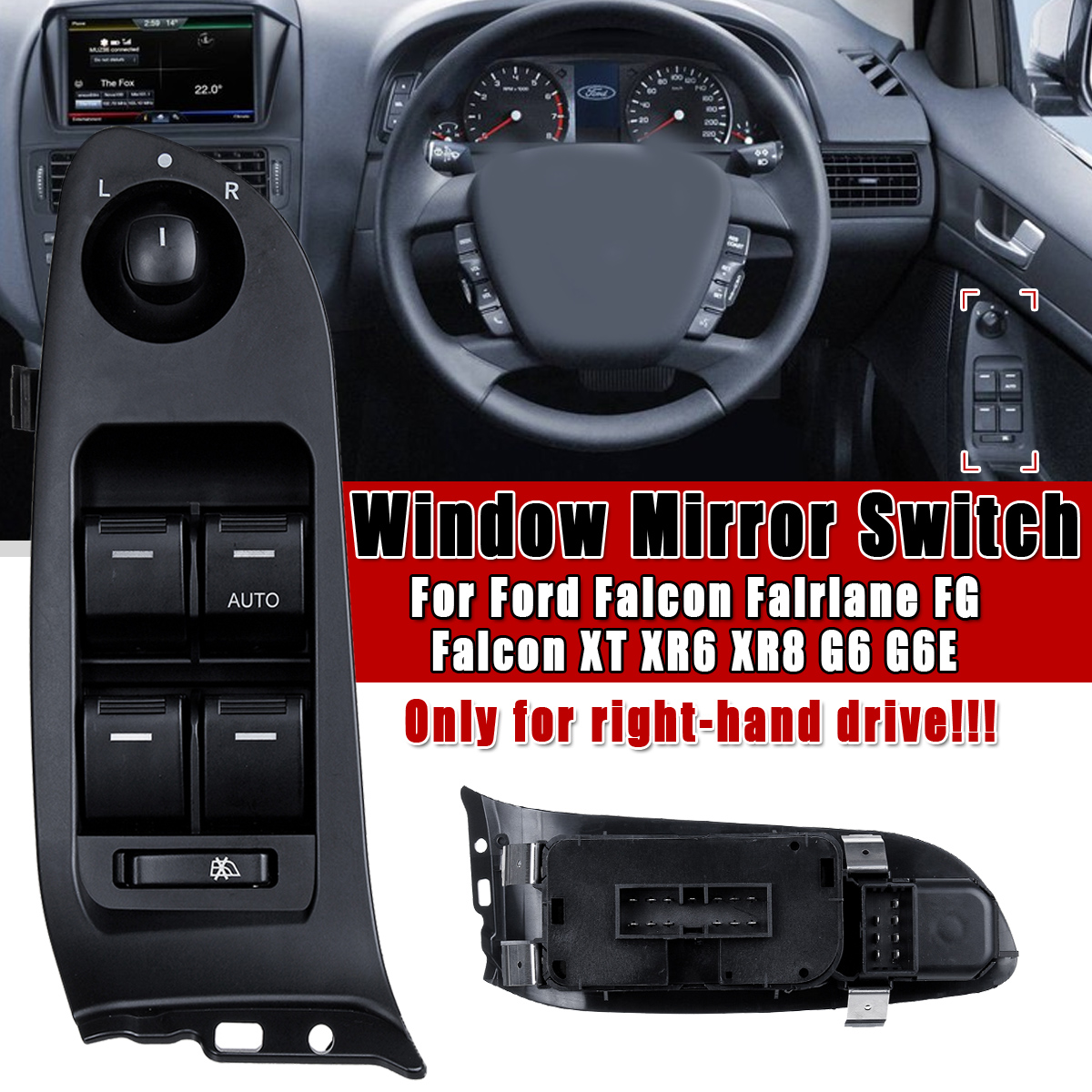 13-Pins-Car-Window-Mirror-Switch-Electric-Power-RHD-For-Ford-Falcon-Fairlane-FG-Falcon-XT-XR6-XR8-G6-1629043