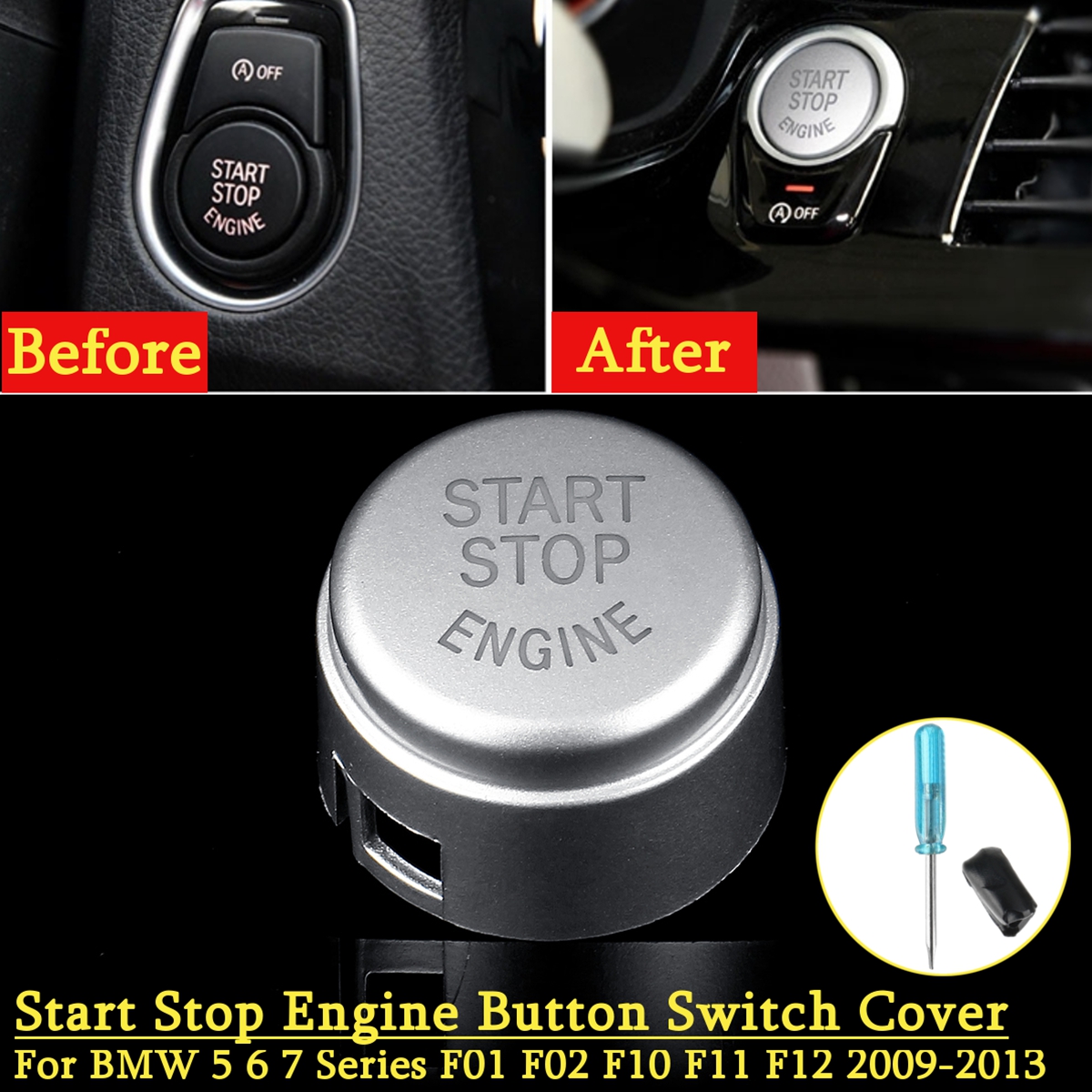1PCS-Start-Stop-Engine-Button-Switch-Cover-Silver-For-BMW-5-6-7-F01-F02-F10-F11-F12-2009-2013-1789669