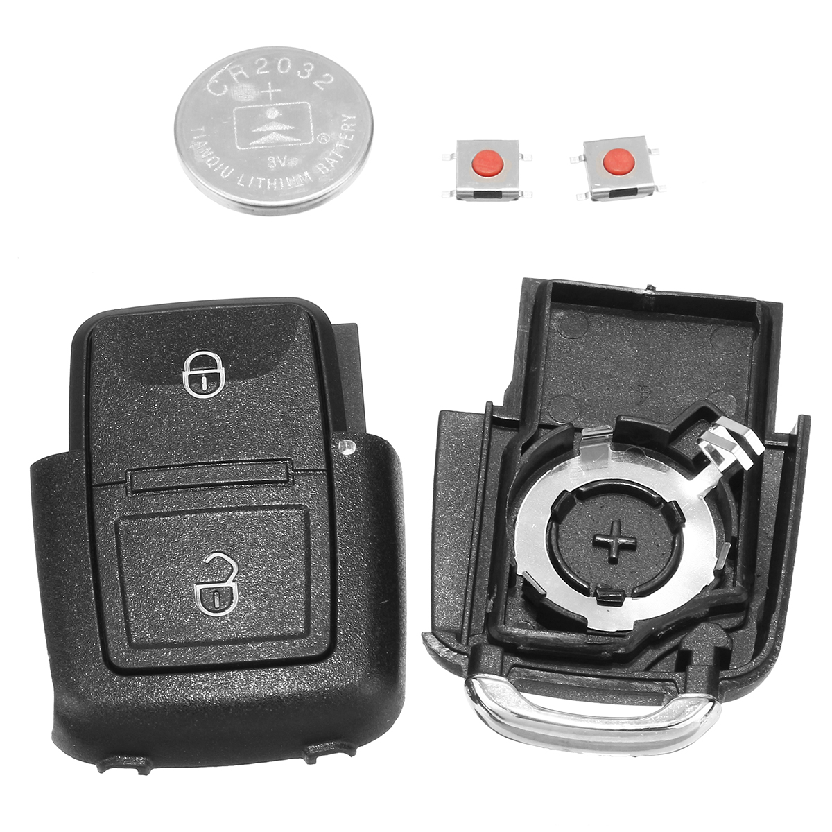 2-Button-Remote-Key-Fob-Case-Shell-Battery-Kits-For-VW-Golf-Passat-Bora-MK4-1334762