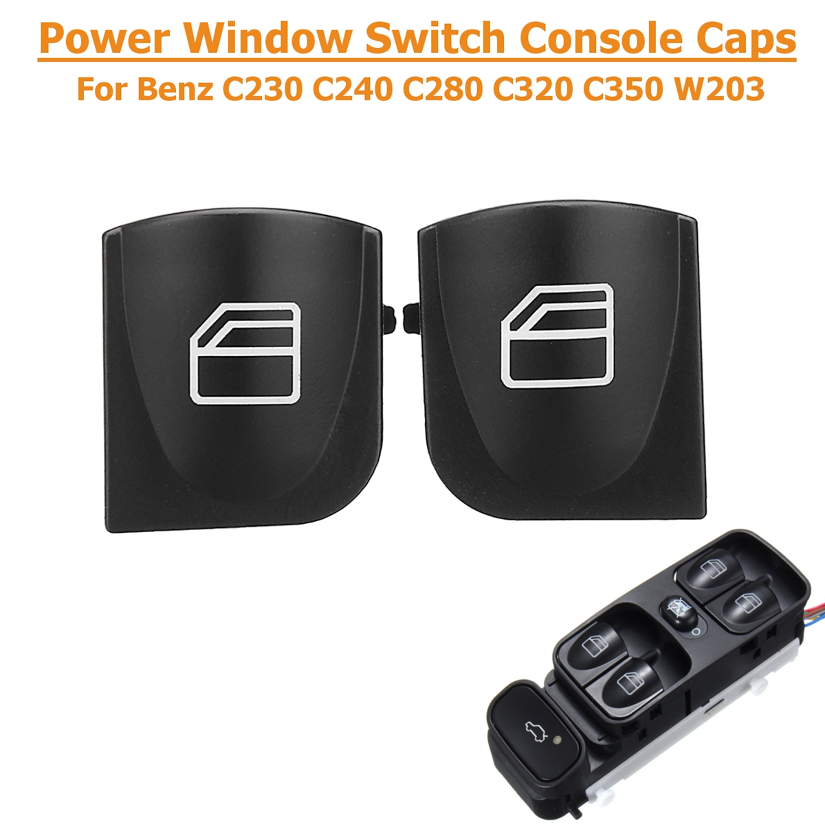 2pcs-Power-Window-Switch-Console-Cover-Caps-Set-For-Benz-C230-C240-1356993