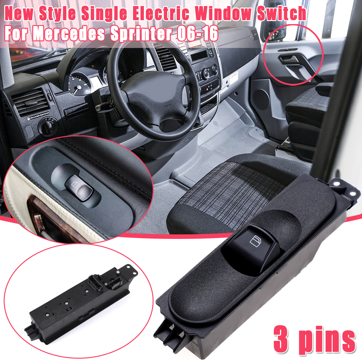 3-Pins-Front-Single-Electric-Window-Switch-For-Mercedes-Benz-Sprinter-3T-35T-46T-5T-906-2016-1596985