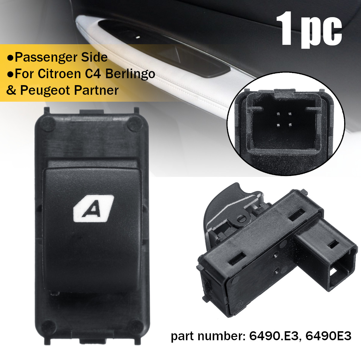 4-Pins-Front-Right-Window-Switch-For-Citroen-C4-Berlingo-Peugeot-Partner-6490E3-1769111