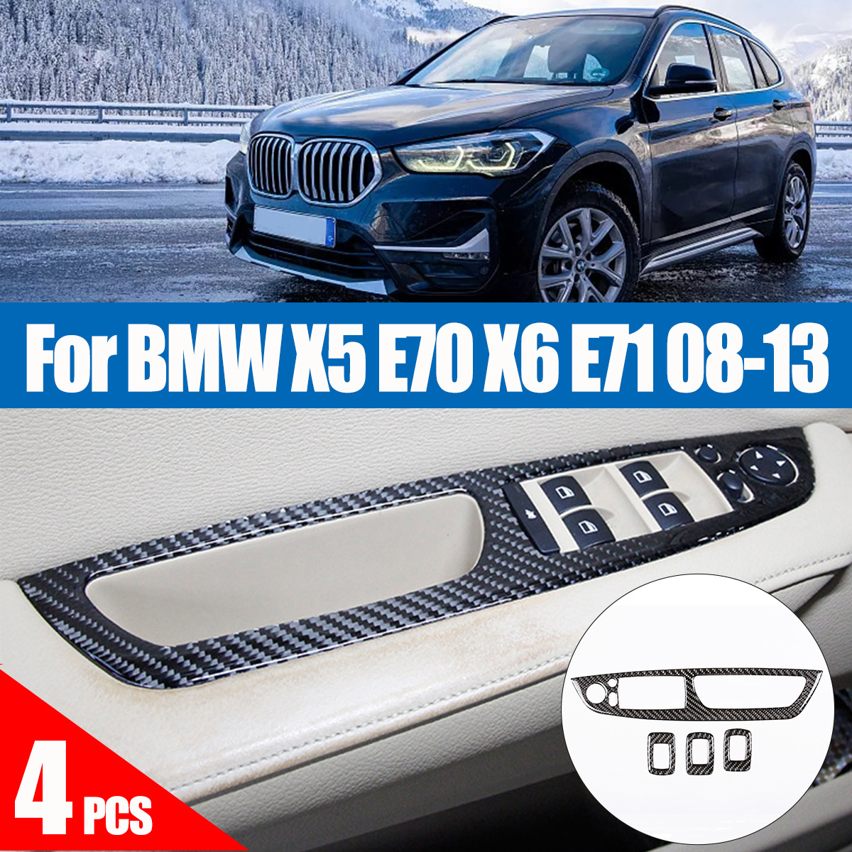4PCS-Carbon-Fiber-Window-Lift-Switch-Button-Cover-Trims-Door-Armrest-Panel-Sticker-For-BMW-X5-E70-X6-1801939