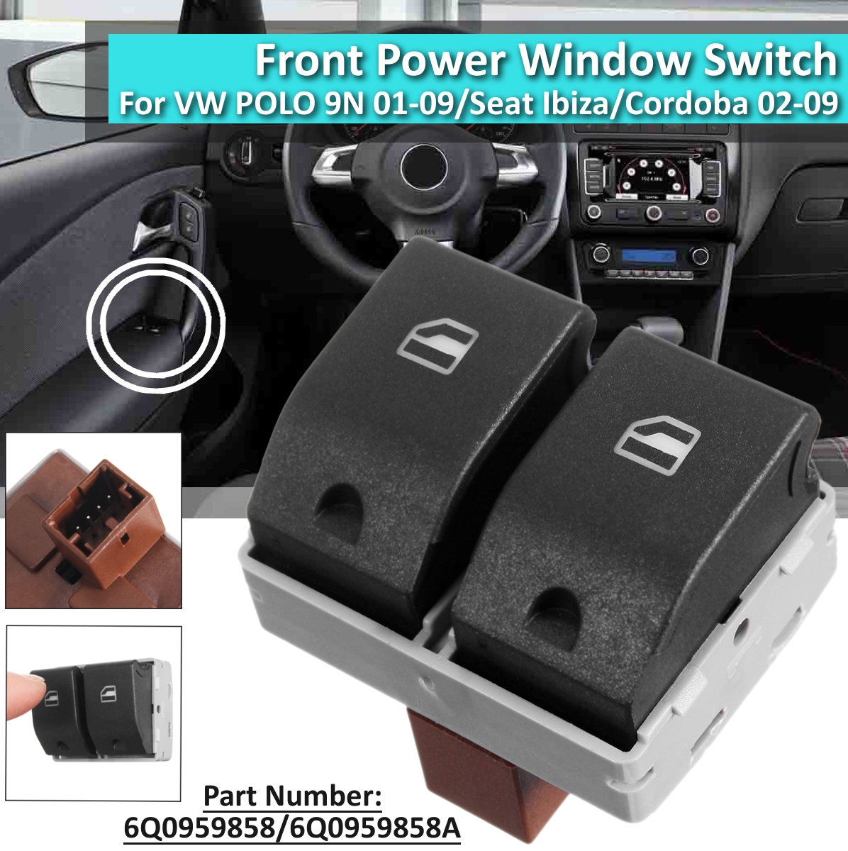 4PIN-Front-Power-Window-Console-Switch-For-VW-POLO-9N-2001-2009-Seat-Ibiza-Cordoba-2002-2009-1584268