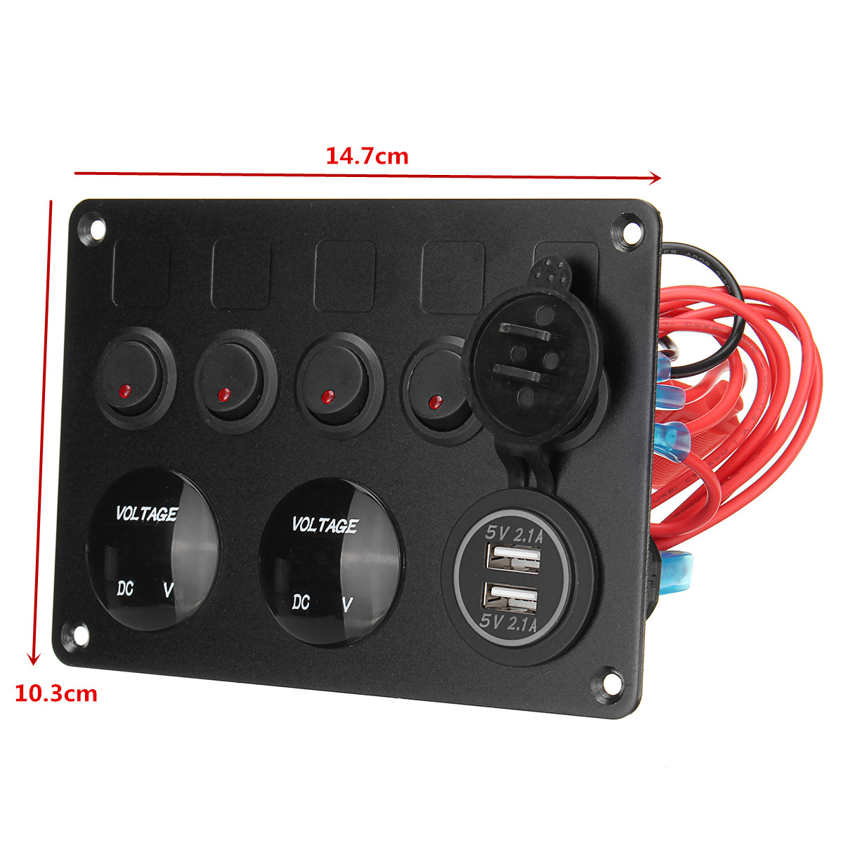 5-Gang-ON-OFF-Rocker-Switch-Panel-Dual-USB-Charger-LED-Voltmeter-12-24V-for-Car-Boat-Marine-RV-Truck-1469401