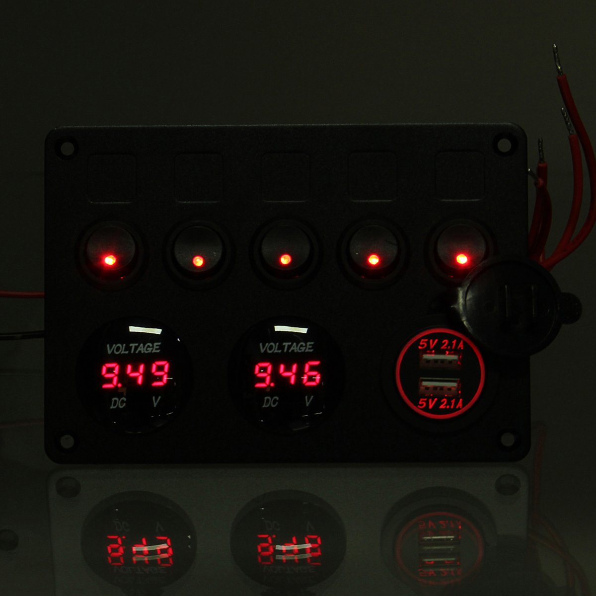 5-Gang-ON-OFF-Rocker-Switch-Panel-Dual-USB-Charger-LED-Voltmeter-12-24V-for-Car-Boat-Marine-RV-Truck-1469401