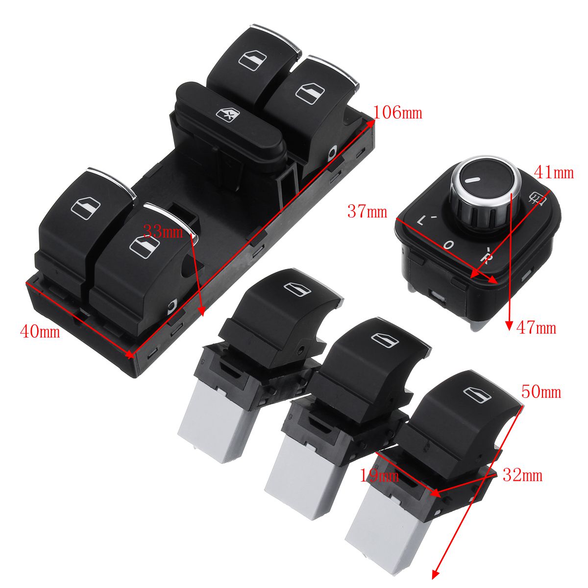 5PCS-Window-Master-Panel-Mirror-Switch-Control-For-VW-Passat-Golf-MK5-6-Jetta-Tiguan-Touran-1537732