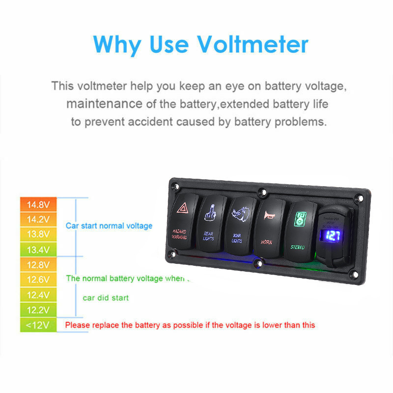 6-Gang-LED-Rocker-Switch-Panel-12V-24V-ON-OFF-Dual-USB-For-Car-Boat-1683977