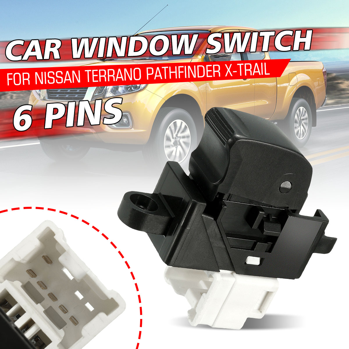 6-Pins-Front-Left-Window-Switch-For-Nissan-Terrano-Pathfinder-X-Trail-Almera-254110V000-1727594