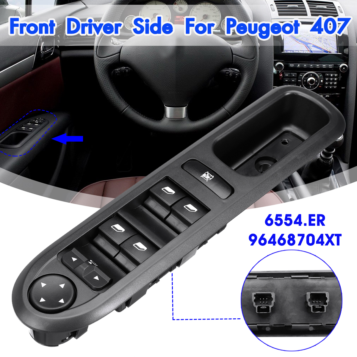 9-PIN-Electric-Power-Window-Mirror-Switch-Front-Drivers-Side-For-Peugeot-407-4076554ER-1549601