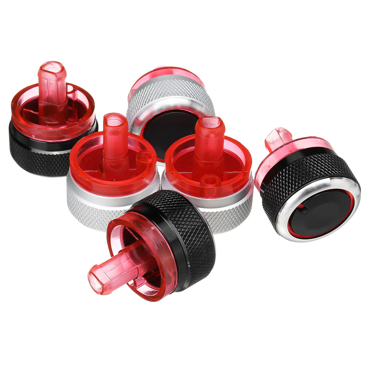Black-Silver-3pcs-Aluminum-Alloy-Heater-Knobs-Buttons-Set-For-PEUGEOT-206-207-C2-1390196