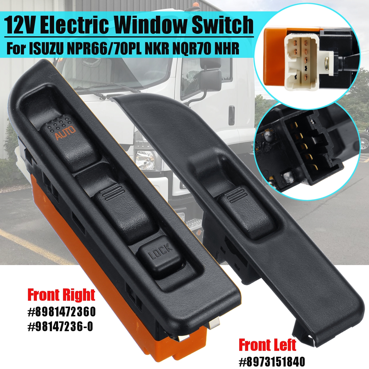 Car-12V-Front-LeftRight-Electric-Window-Switch-RHD-For-ISUZU-NPR6670PL-NKR-NQR70-NHR-1638525