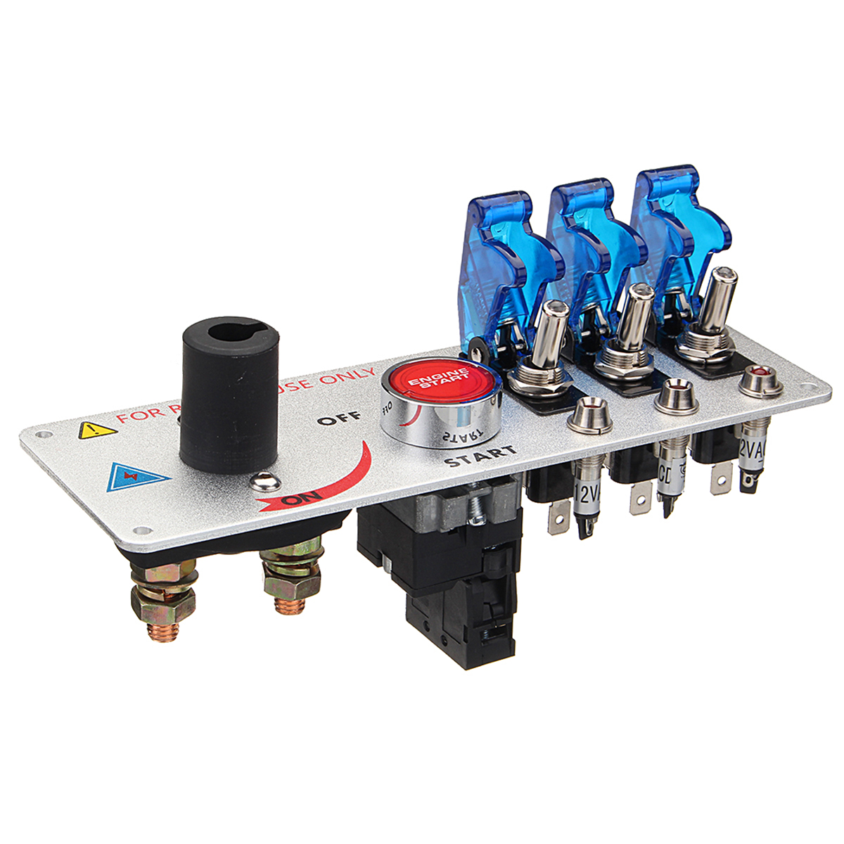 Car-Auto-Racing-LED-Toggle-Ignition-Switch-Panel-Engine-Start-Push-Btns-Set-Kit-1220037