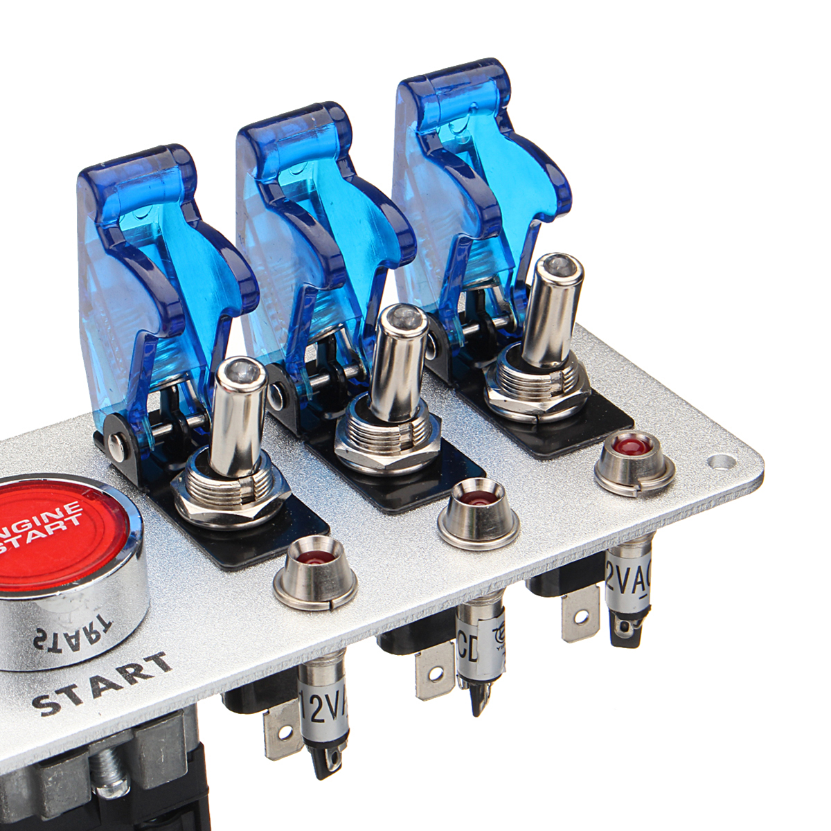 Car-Auto-Racing-LED-Toggle-Ignition-Switch-Panel-Engine-Start-Push-Btns-Set-Kit-1220037