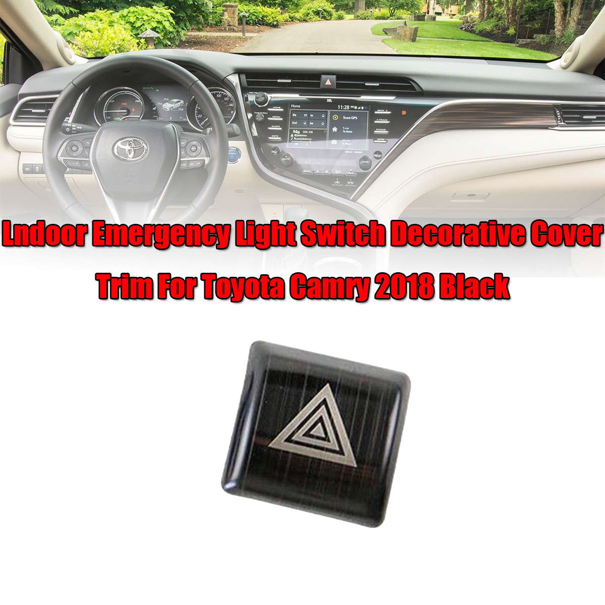 Car-Emergency-Light-Switch-Decorative-Cover-Trim-Black-For-Toyota-Camry-2018-1551838