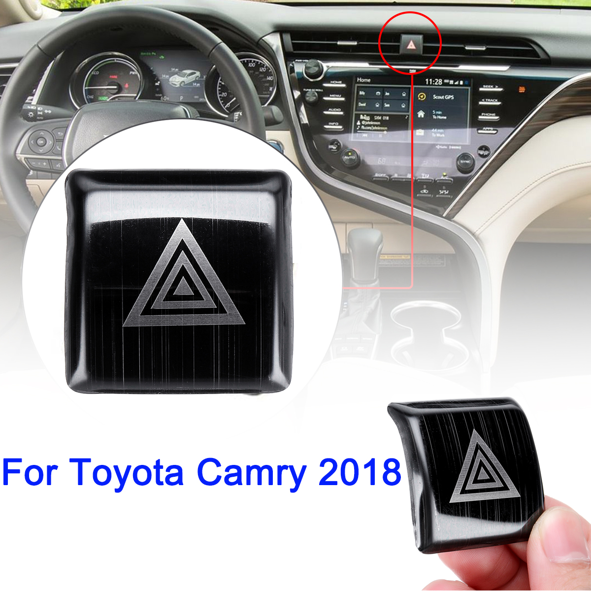 Car-Emergency-Light-Switch-Decorative-Cover-Trim-Black-For-Toyota-Camry-2018-1551838