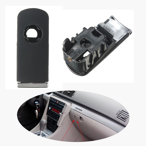 Chrome-Glove-Box-Lock-Lid-Handle-With-Hole-Dark-Grey-For-Audi-A4-8E-B6-B7-1022380