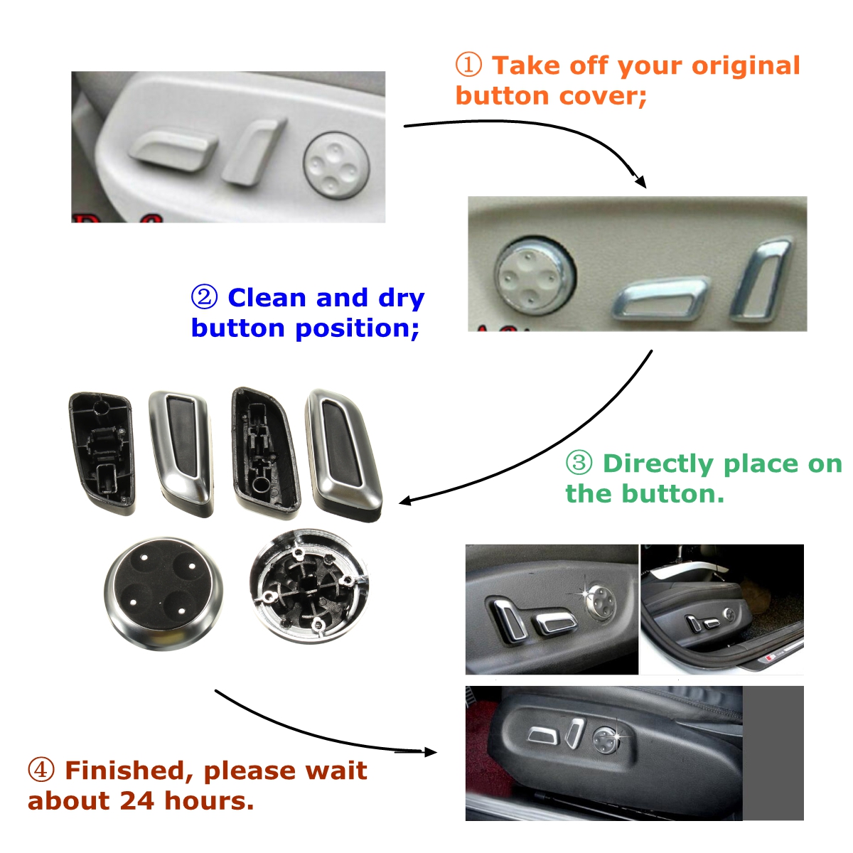 Chrome-Seat-Adjustment-Switch-Cover-Trims-for-Audi-A3-A4-A5-A6-Q3-Q5-for-VW-Tiguan-1018781