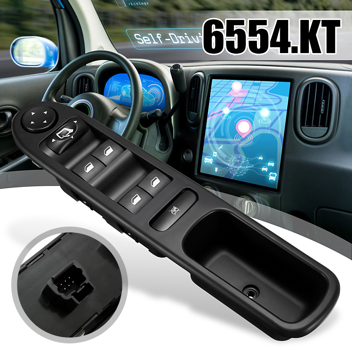 Driver-Side-Electric-Master-Window-Control-Switch-Fits-Peugeot-307-307CC-307SW-1040532