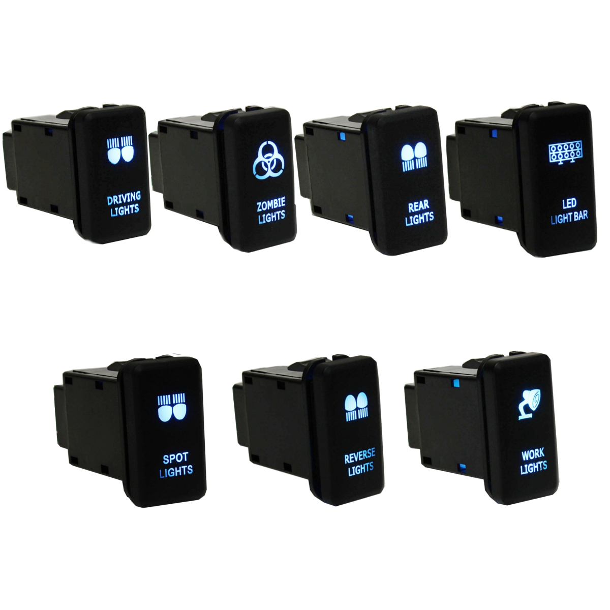 Dual-Blue-LED-Illuminated-Light-Switch-Push-OnOff-12V-For-Toyota-Landcruiser-Hilux-Prado-FJ-Cruiser--1040777