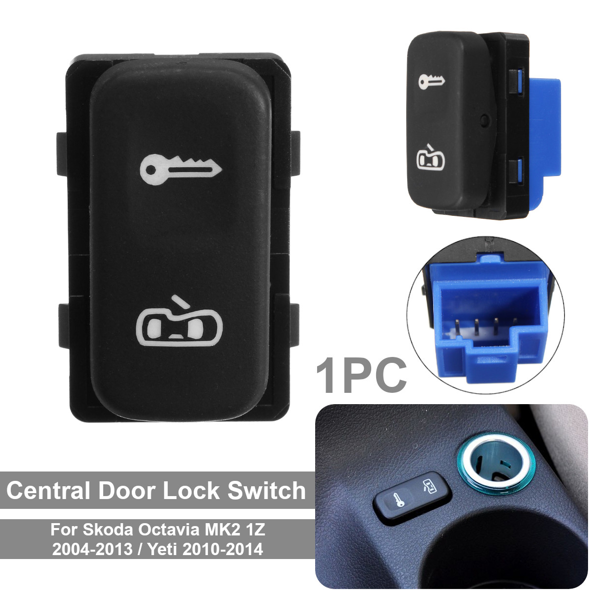 FOR-SKODA-OCTAVIA-MK2-Yeti-1Z-Central-Locking-Interior-Car-Switch-1Z0-962-125A--1ZD-962-125A-1391508