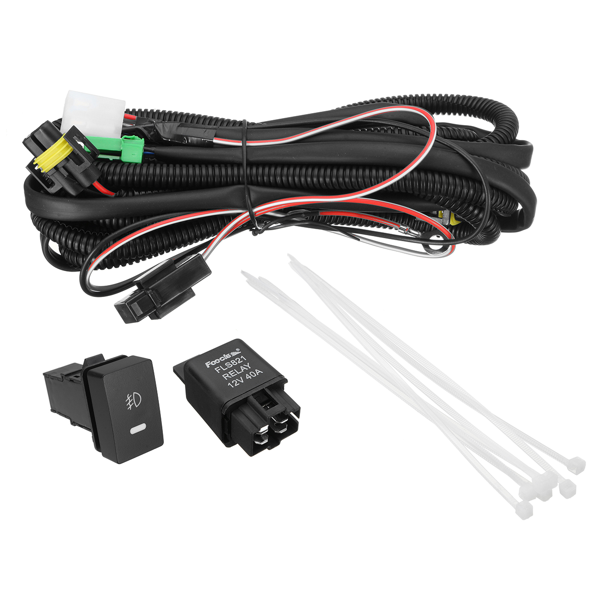 H11-Fog-Light-Wiring-Harness-Sockets-Wire--LED-Indicators-Switch--Automotive-Relay-For-Ford-1754872