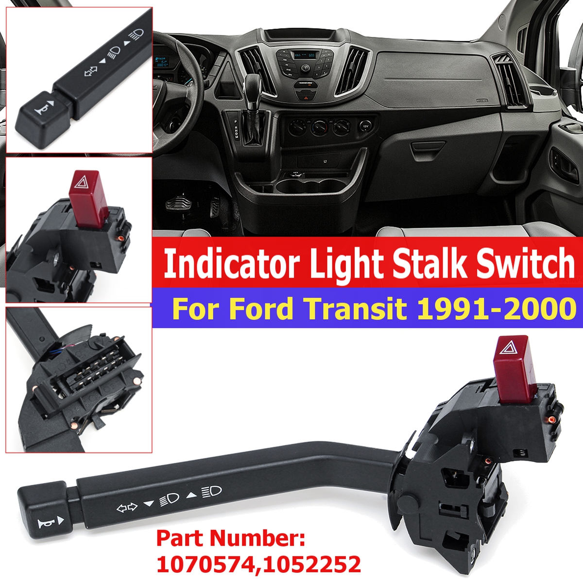 Indicator-Light-Stalk-Switch-Unit-1991-2000-1070574-For-Ford-Transit-Mk4-Mk5-1722483