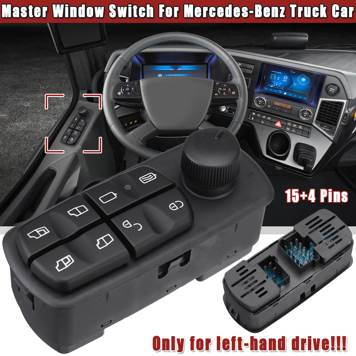 Master-Power-Control-Window-Mirror-Switch-154Pin-LHD-For-Mercedes-Benz-Truck-Car-1628082