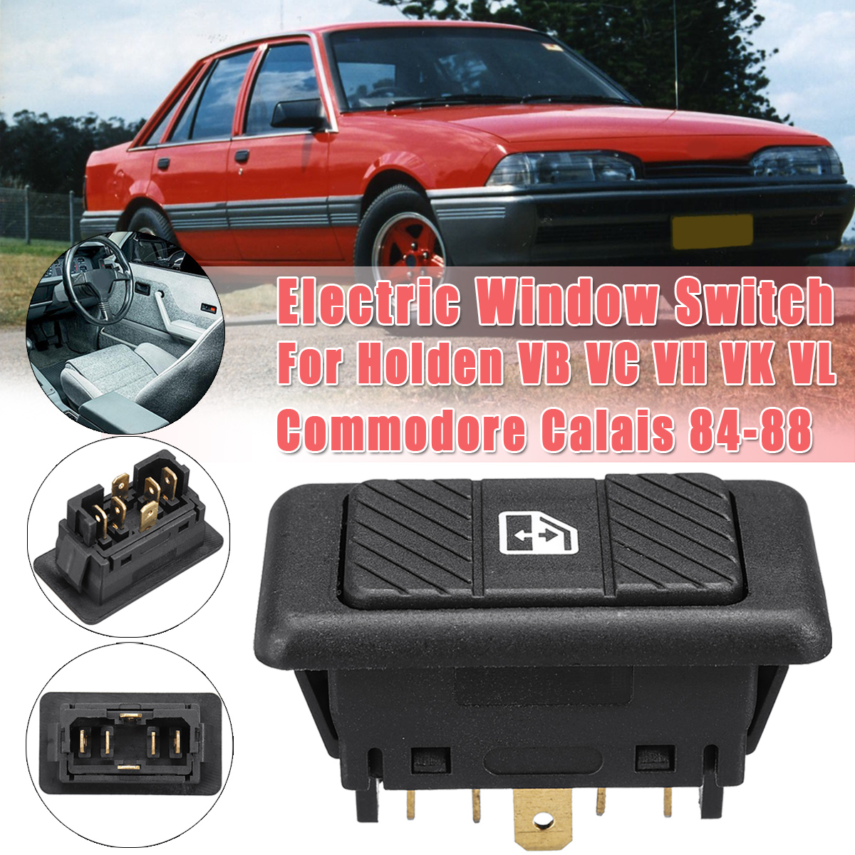 Single-Electric-Window-Toggle-Switch-For-Holden-VB-VC-VH-VK-VL-Commodore-Calais-1984-1988-1557534